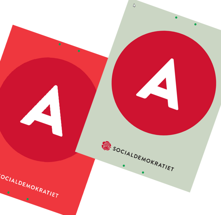 A-Plakat på plast - Grøn eller rød baggrund