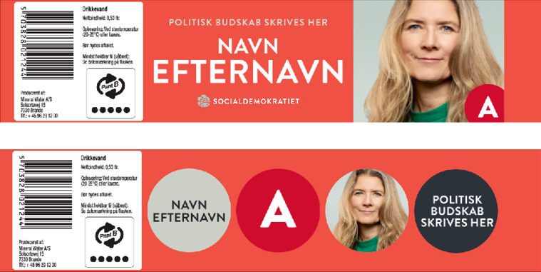 Etiket til vandflaske